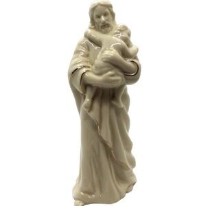 Beautiful LENOX Porcelain Vintage “Bless This Child” Jesus Figurine w/ Gold Trim